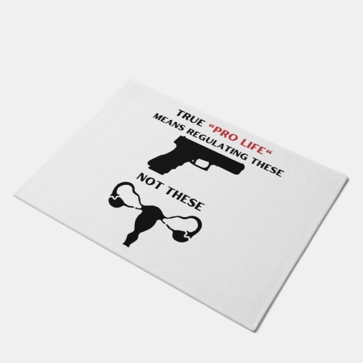 Pro Life reguleert Pistolen Word Art Deurmat (Schuin)