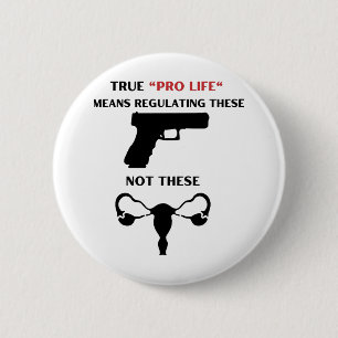 Pro Life reguleert Pistolen Word Art Ronde Button 5,7 Cm