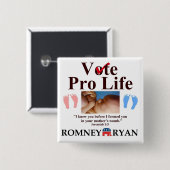 Pro Life Romney Ryan Baby Button (Voorkant /achterkant)