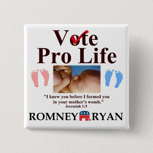 Pro Life Romney Ryan Baby Button (Voorkant)