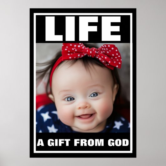 PRO-LIFE SCHATTIGE SMILING DOWN SYNDROOM BABY LIFE POSTER (Voorkant)