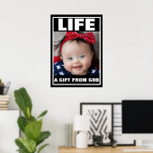 PRO-LIFE SCHATTIGE SMILING DOWN SYNDROOM BABY LIFE POSTER (Thuiskantoor)