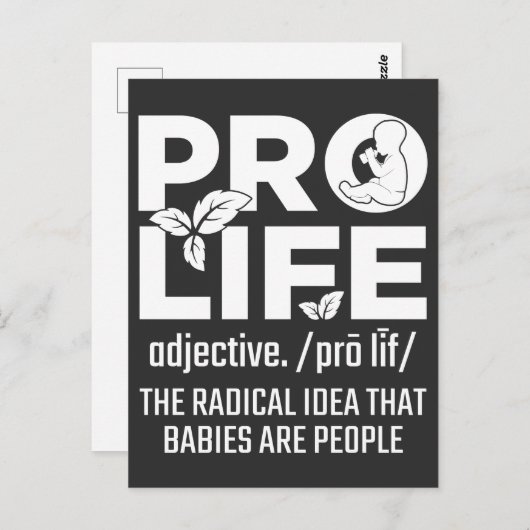 Pro Life Support Baby Anti-abortus Mensenrechten Briefkaart (Voorkant / Achterkant)
