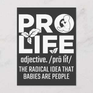 Pro Life Support Baby Anti-abortus Mensenrechten Briefkaart