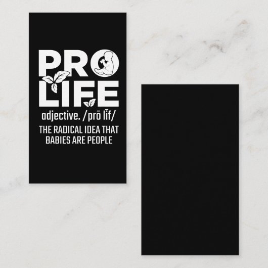 Pro Life Support Baby Anti-abortus Mensenrechten Visitekaartje (Voorkant / Achterkant)