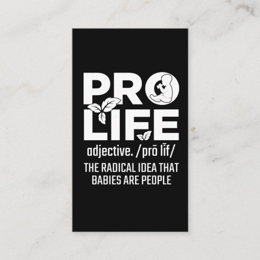 Pro Life Support Baby Anti-abortus Mensenrechten Visitekaartje (Voorkant)