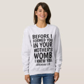 PRO-LIFE T-Shirts, JEREMIAH 1:5 Trui (Voorkant volledig)