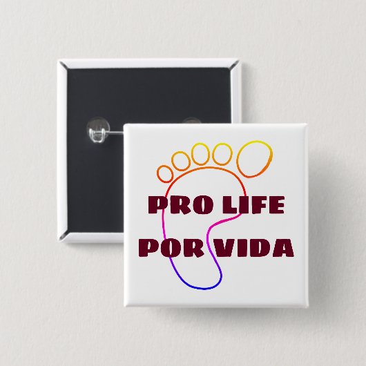 Pro-life video vierkante button 5,1 cm (Voorkant /achterkant)