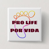 Pro-life video vierkante button 5,1 cm (Voorkant)