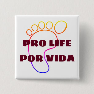 Pro-life video vierkante button 5,1 cm