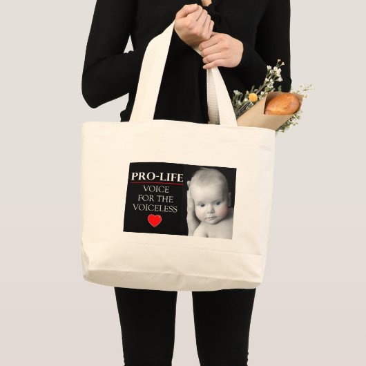 Pro-Life Voice for the Voiceless Grote Tote Bag (Voorkant (product))