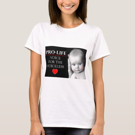 Pro-Life Voice for the Voiceless T-shirt (Voorkant)