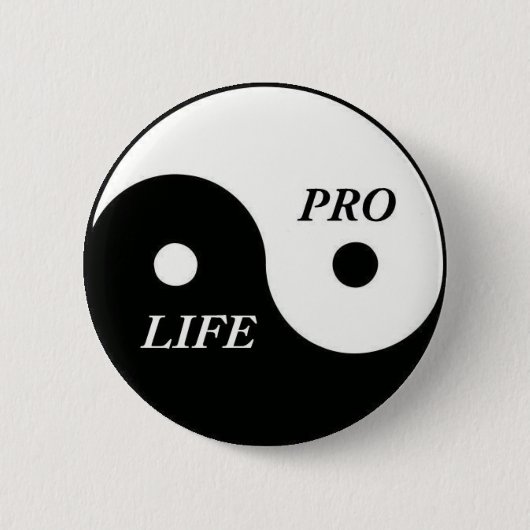 pro life Yin Yang Ronde Button 5,7 Cm (Voorkant)