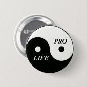 pro life Yin Yang Ronde Button 5,7 Cm (Voorkant /achterkant)