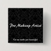 Pro Makeup Artist Pin Vierkante Button 5,1 Cm (Voorkant)