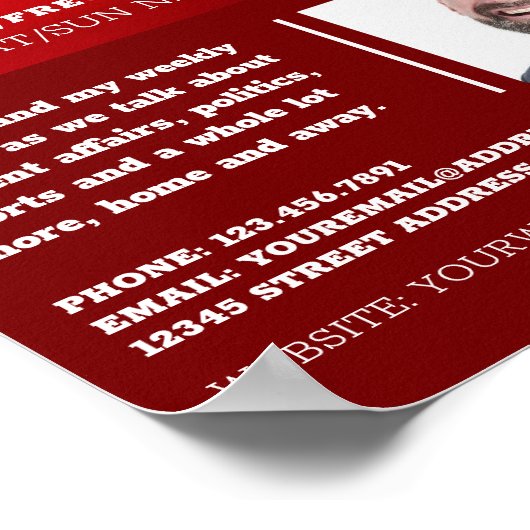 Pro-microfoon, poocaster, podcast Adverteren Poster (Hoek)