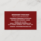 Pro-microfoon, poocaster, podcast visitekaartje (Achterkant)