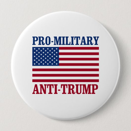 Pro-militair antitrump - antitrump - ronde button 4,0 cm (Voorkant)
