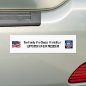 Pro-militaire supporter van ons President Bumpersticker (Op auto)