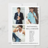 Pro Model Actor 4 Foto's Modern Comp Kaart (Achterkant)