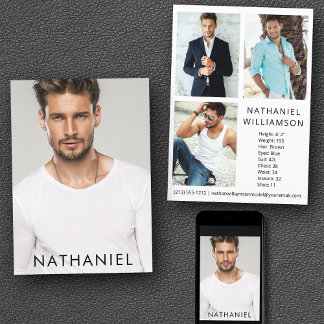 Pro Model Actor 4 Foto's Modern Comp Kaart