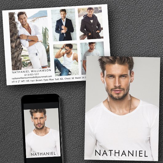 Pro Model Actor 6 Foto's Modern Comp Kaart