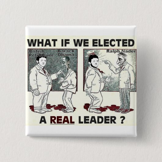 Pro-Nader & anti-BP vierkante knoop Button 5,1 Cm (Voorkant)