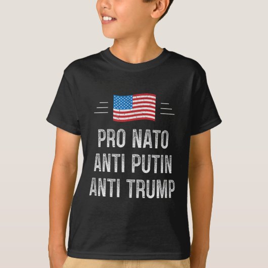 Pro NAVO - Anti Poetin - Anti Trump - Retro Style T-shirt (Voorkant)