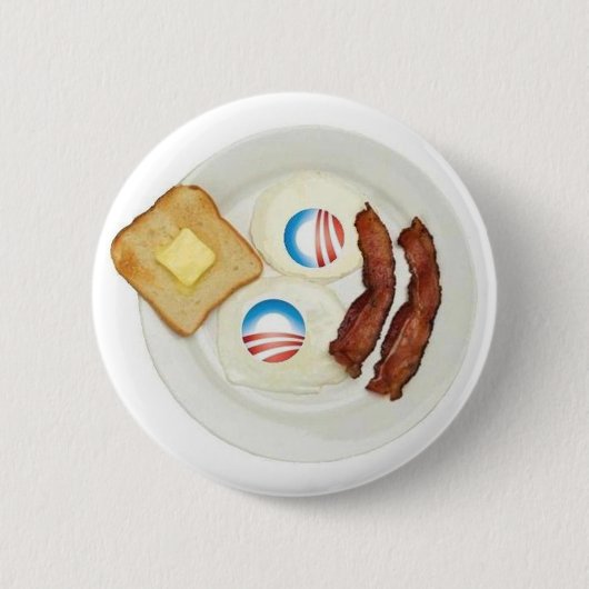 Pro-Obama 2012 ontbijt Ronde Button 5,7 Cm (Voorkant)