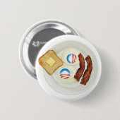 Pro-Obama 2012 ontbijt Ronde Button 5,7 Cm (Voorkant /achterkant)