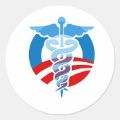 Pro-Obama Care Ronde Sticker (Voorkant)