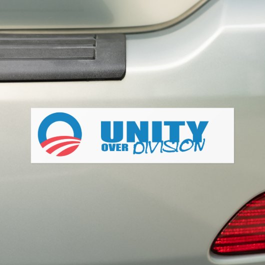 Pro-Obama - EENHEID BOVEN VERDELING Bumpersticker (Op auto)