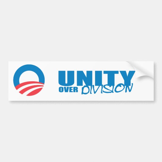 Pro-Obama - EENHEID BOVEN VERDELING Bumpersticker (Voorkant)
