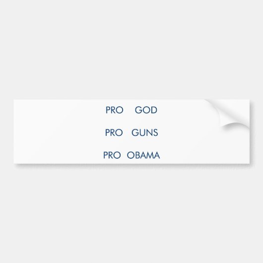 pro obama en pistolen bumper sticker (Voorkant)
