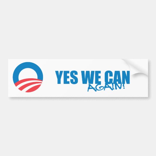 Pro-Obama - JA WE KUNNEN OPNIEUW Bumpersticker (Voorkant)