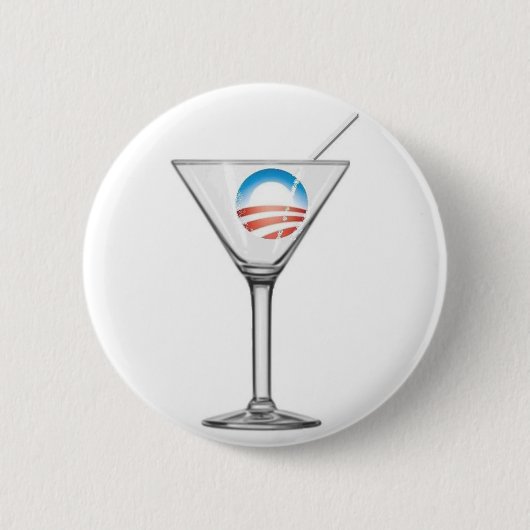 Pro-Obama Martini Ronde Button 5,7 Cm (Voorkant)
