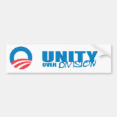 Pro-Obama - UNITY OVER DIVISION Bumpersticker (Voorkant)