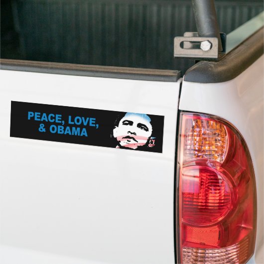 Pro-Obama - VREDE, HOUD EN OBAMA Bumpersticker (Op Truck)
