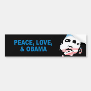 Pro-Obama - VREDE, HOUD EN OBAMA Bumpersticker