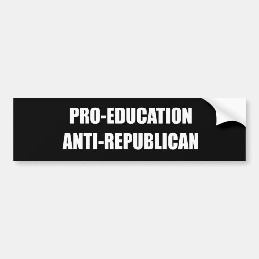 Pro-Onderwijs Anti-Republikeins Bumpersticker (Voorkant)