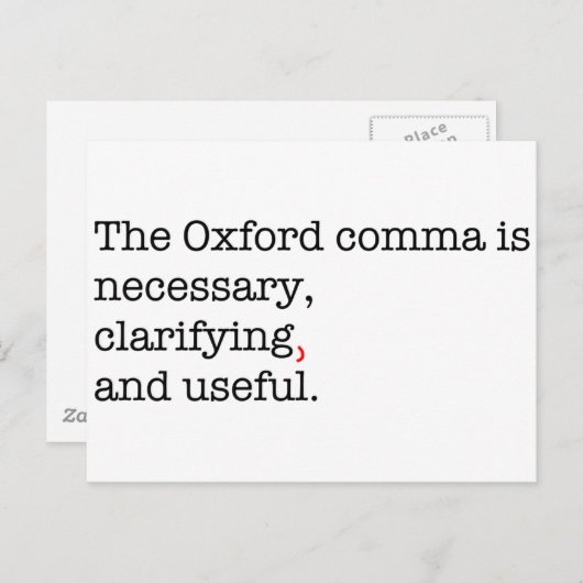 Pro-Oxford Comma Briefkaart (Voorkant / Achterkant)