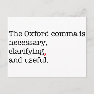 Pro-Oxford Comma Briefkaart
