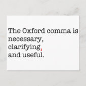 Pro-Oxford Comma Briefkaart (Voorkant)
