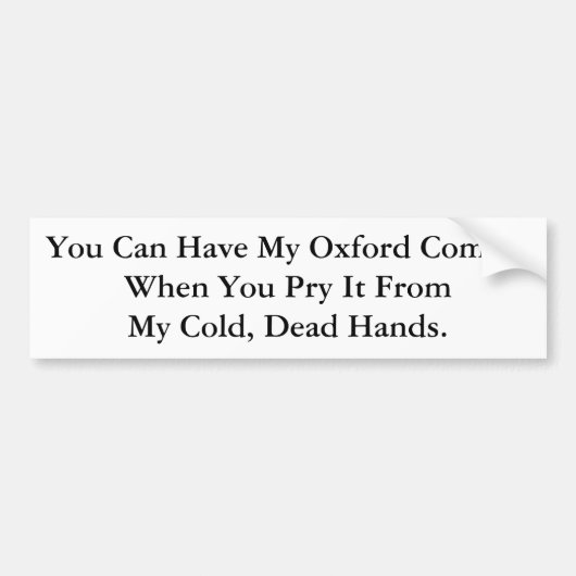 Pro Oxford Comma Bumpersticker (Voorkant)