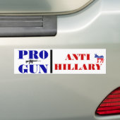 Pro Pistool, anti-Obama, anti-hillary, anti-democr Bumpersticker (Op auto)