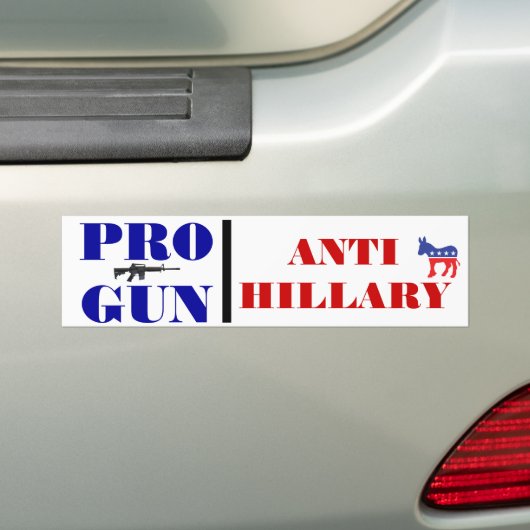 Pro Pistool, anti-Obama, anti-hillary, anti-democr Bumpersticker (Op auto)