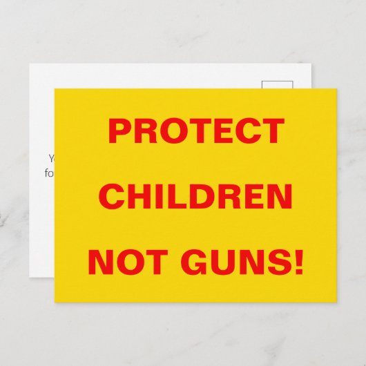 Pro Pistool Control PROTECT KINDEREN NIET PISTOLEN Briefkaart (Voorkant / Achterkant)