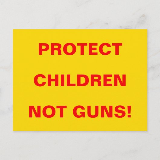 Pro Pistool Control PROTECT KINDEREN NIET PISTOLEN Briefkaart (Voorkant)