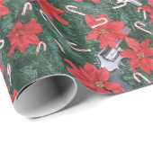 Pro Pistool Kerstmis Poinsettias Cadeaupapier (Rol Hoek)