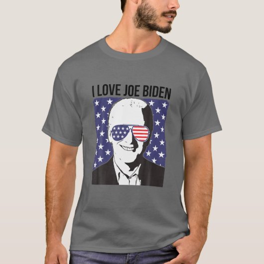 Pro President Joe Biden Usa Vlag Zonnebrillen Ik h T-shirt (Voorkant)